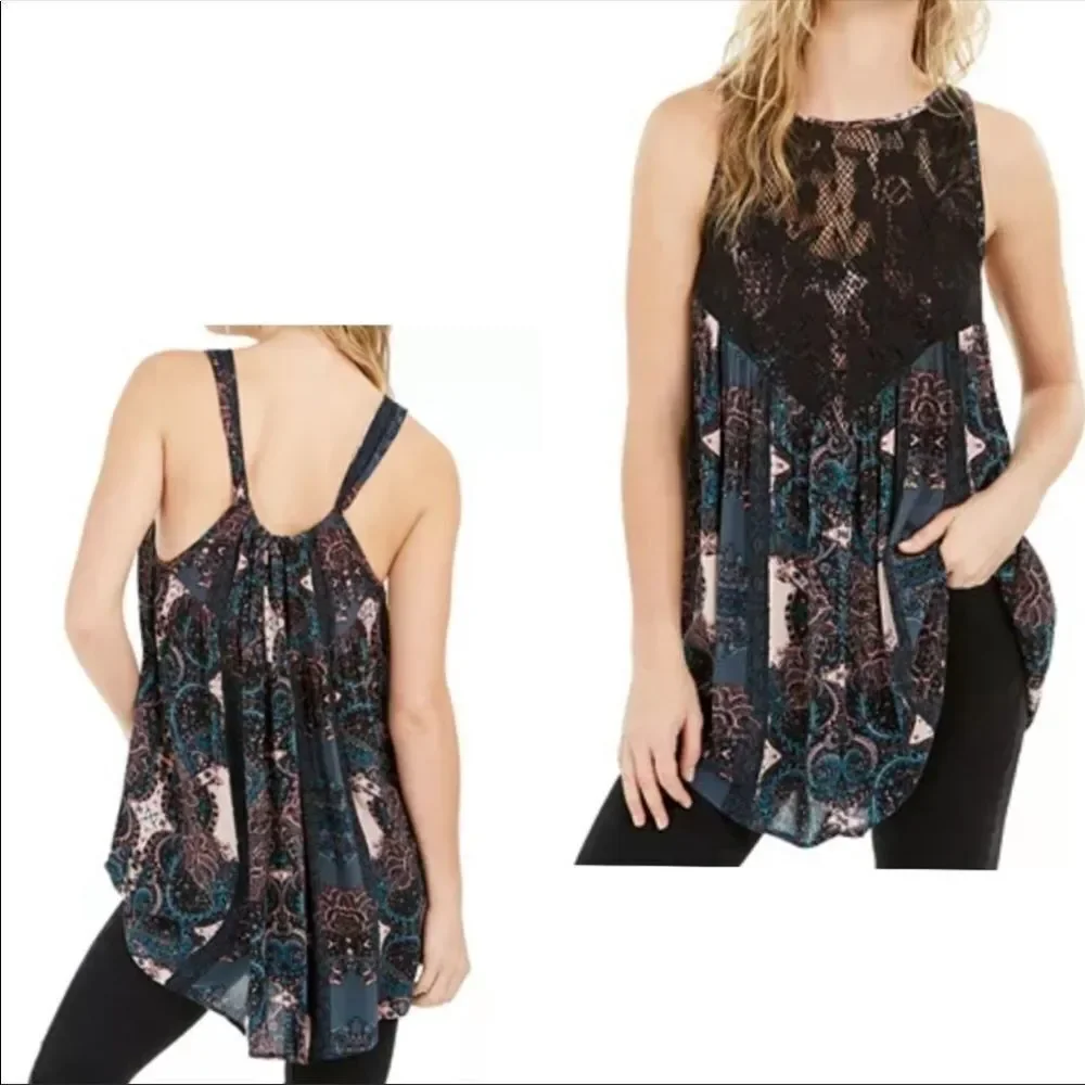 Free People Count Me In Trapeze Dress In Black XS